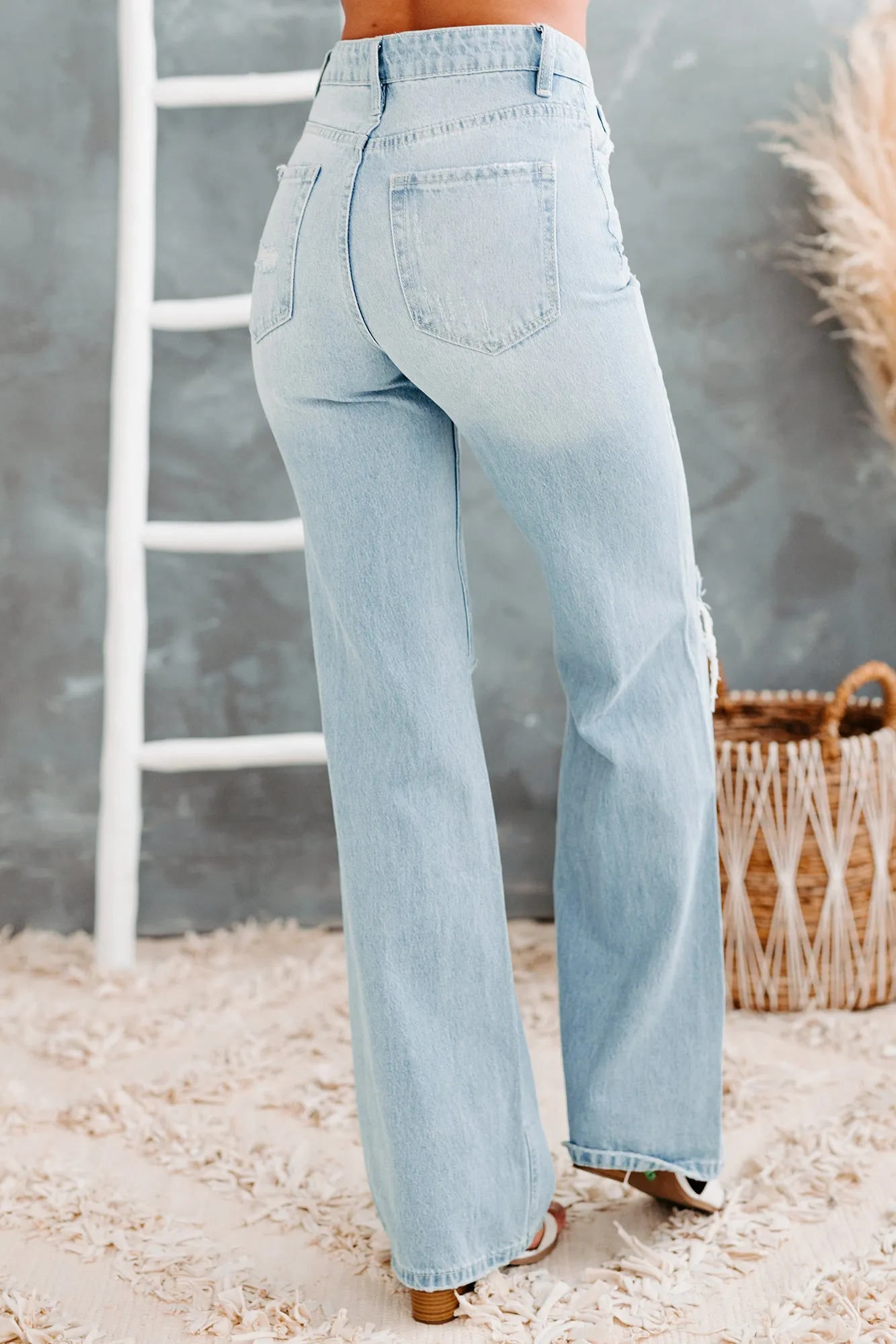 Album Of Memories '90s High Rise Vintage Flare Vervet Jeans (Light)