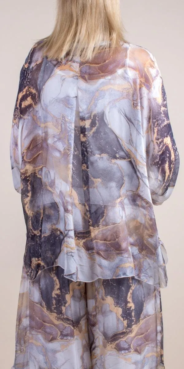 Angelo Marble Silk Blouse