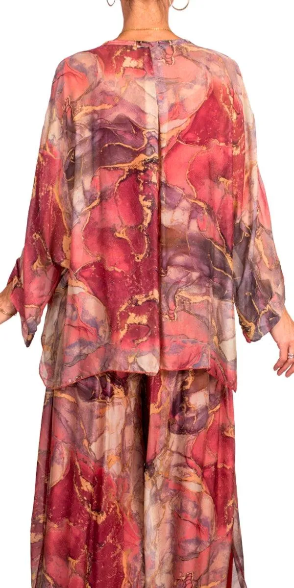 Angelo Marble Silk Blouse