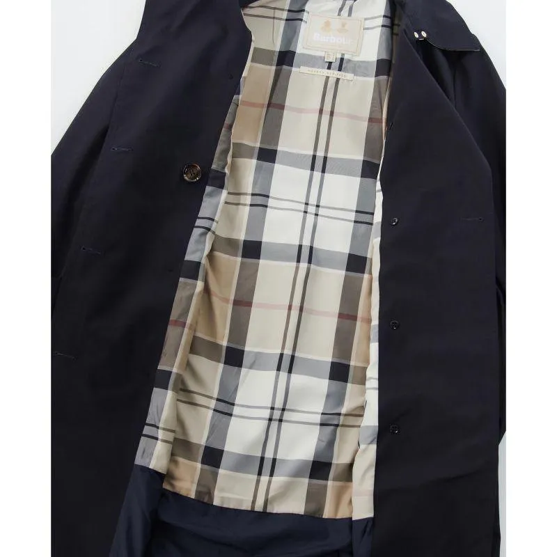 Barbour Greta Ladies Showerproof Trench - Midnight/Rosewood Tartan