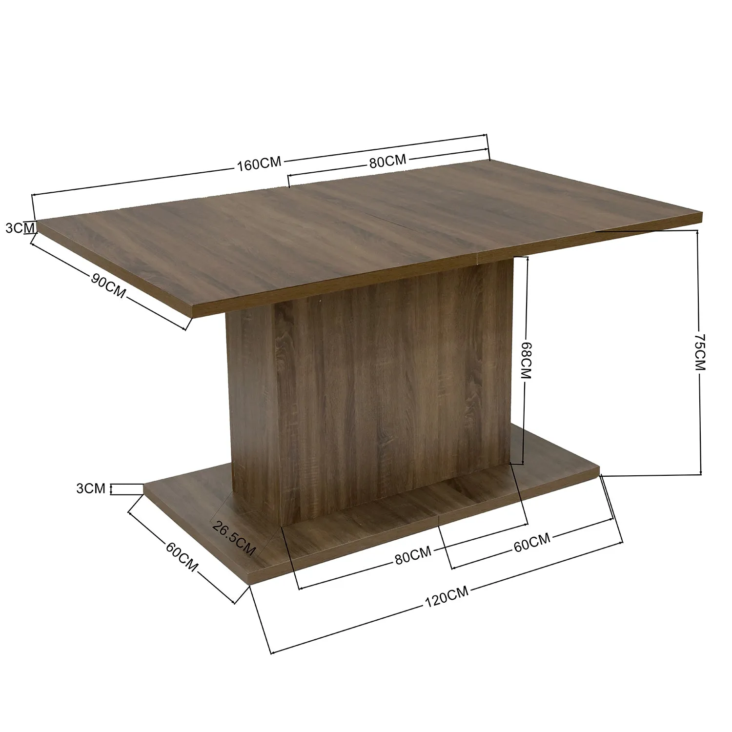 Cofoe Brown Dining Table - Spacious and Stylish