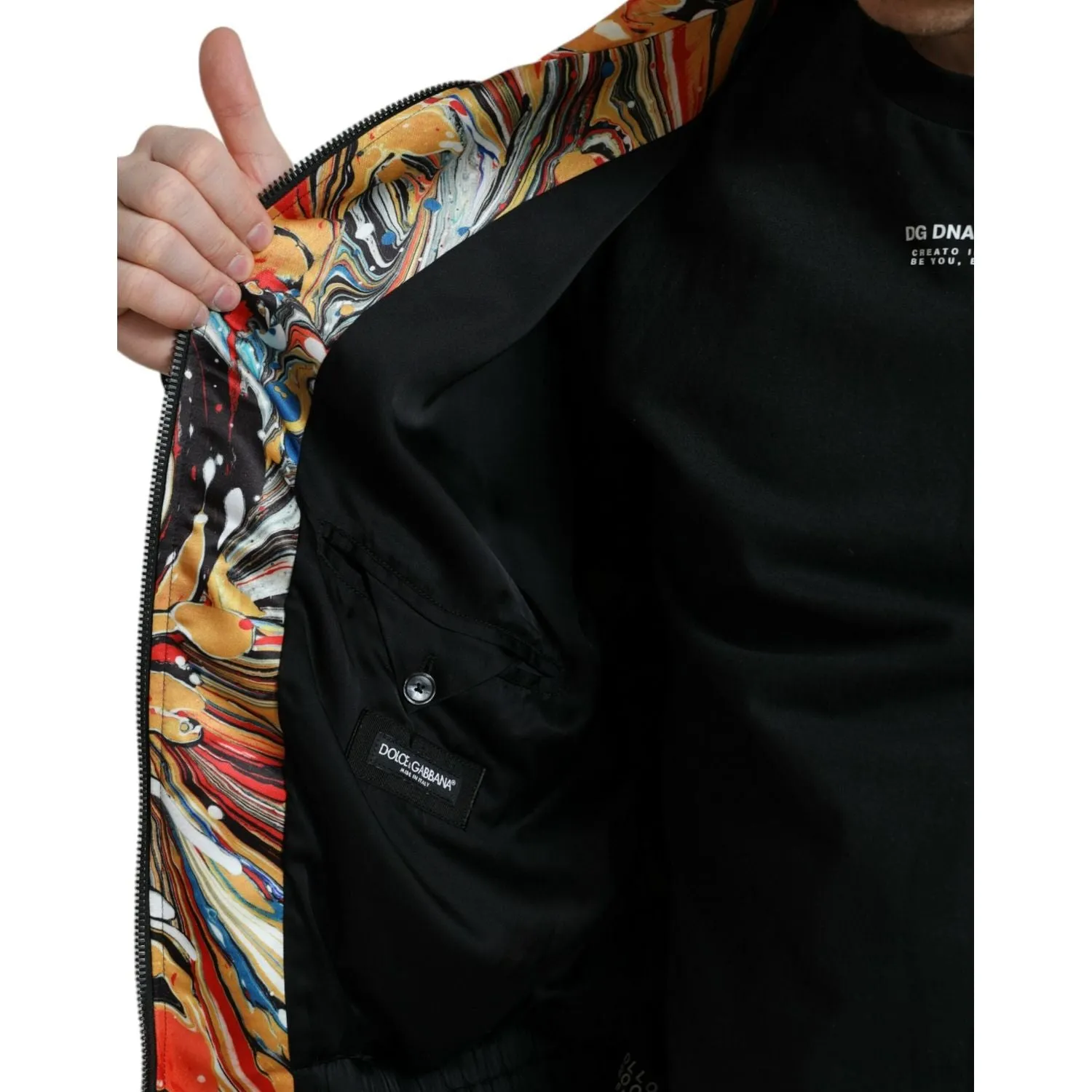 Dolce & Gabbana Colorful Abstract Bomber Jacket