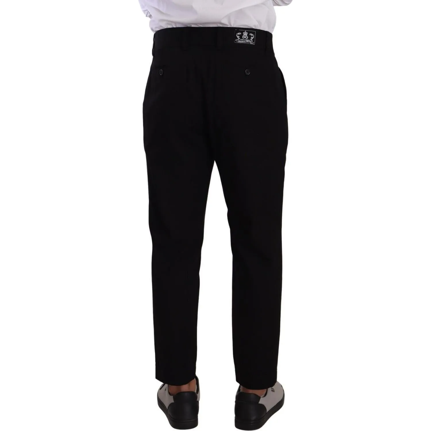 Dolce & Gabbana Elegant Tapered Black Cotton Chinos