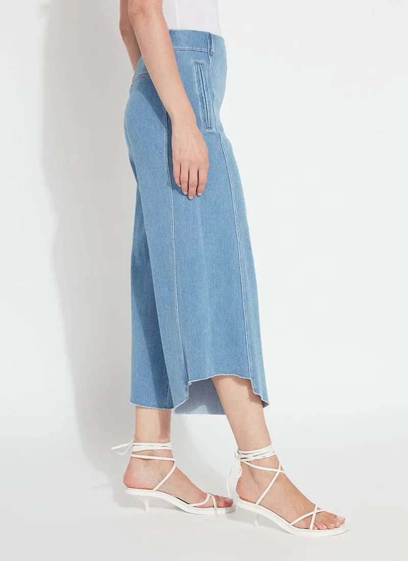 Echo Denim Culottes in Bleached Blue