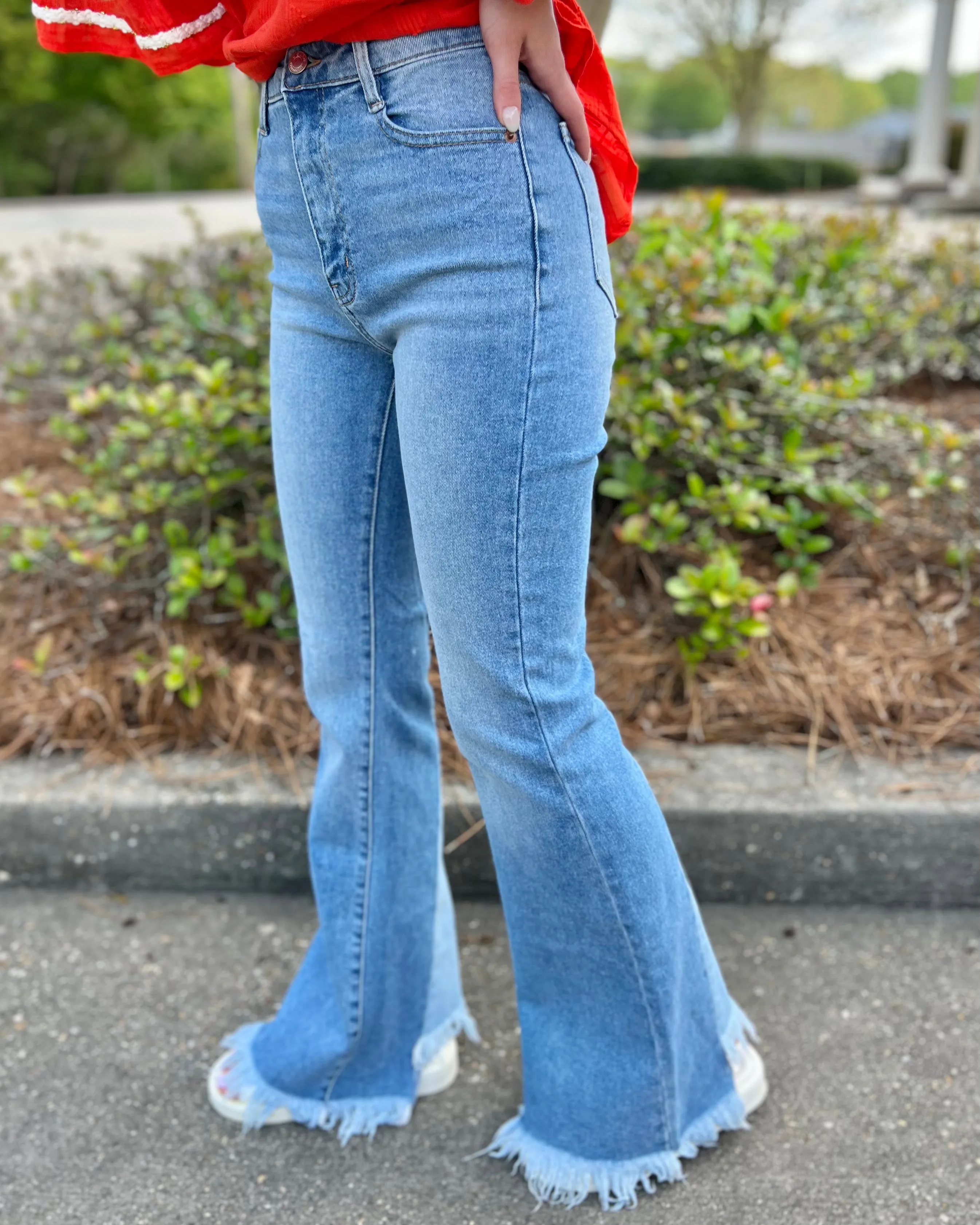 Everything Pretty Cello High Rise Flare Jeans