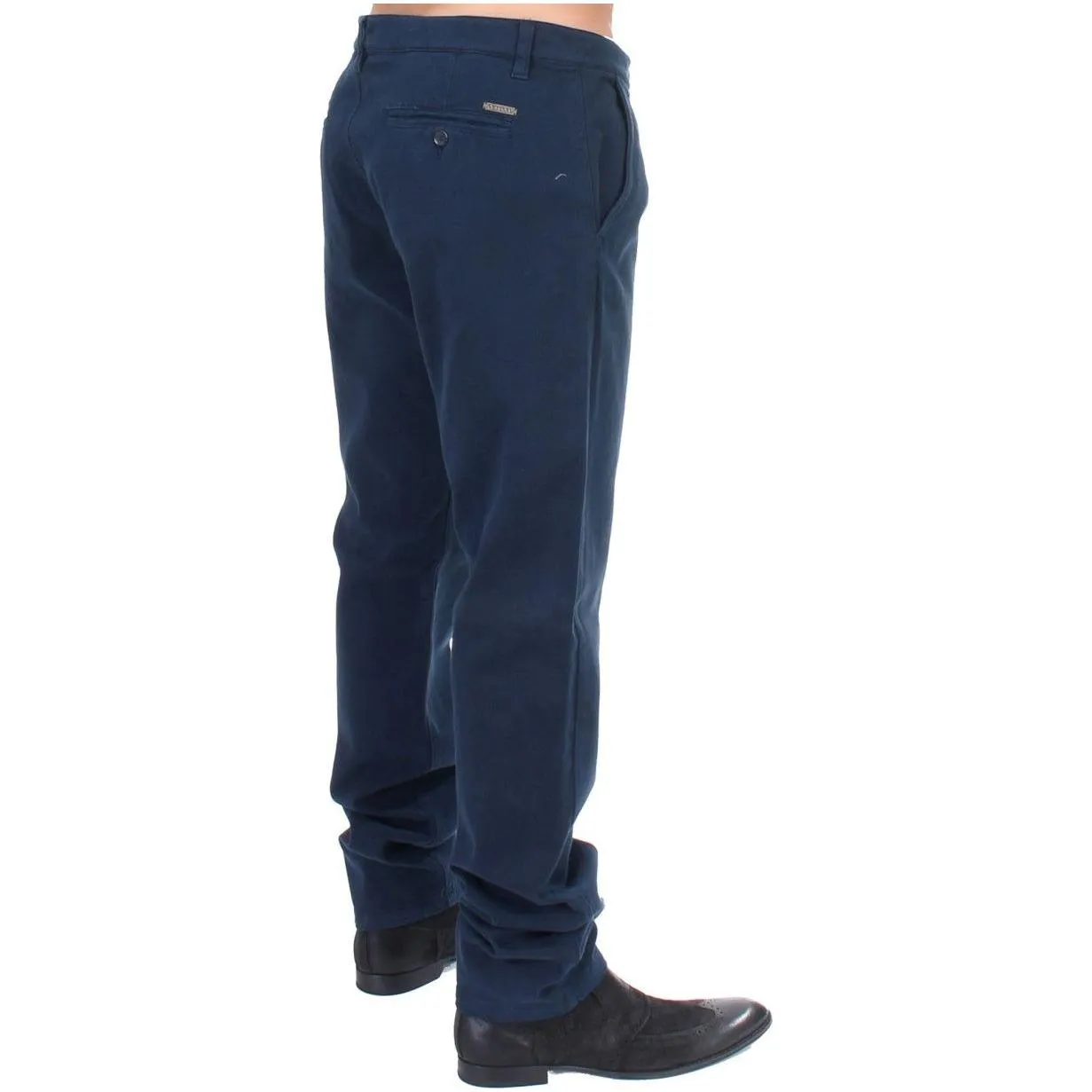 GF Ferre Elegant Blue Cotton Stretch Chinos