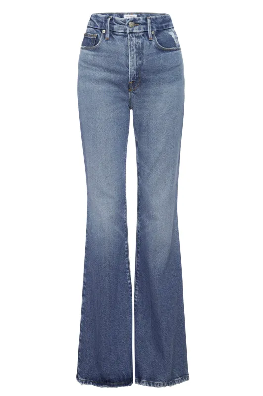 Good Legs Flare Deep V Yoke Jeans Indigo