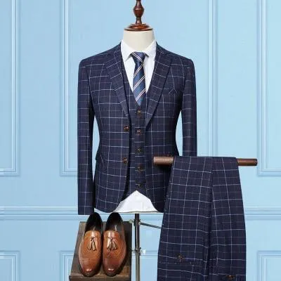 Grid Stripe Slim Fit Suit