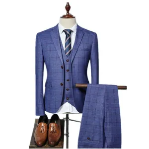 Grid Stripe Slim Fit Suit