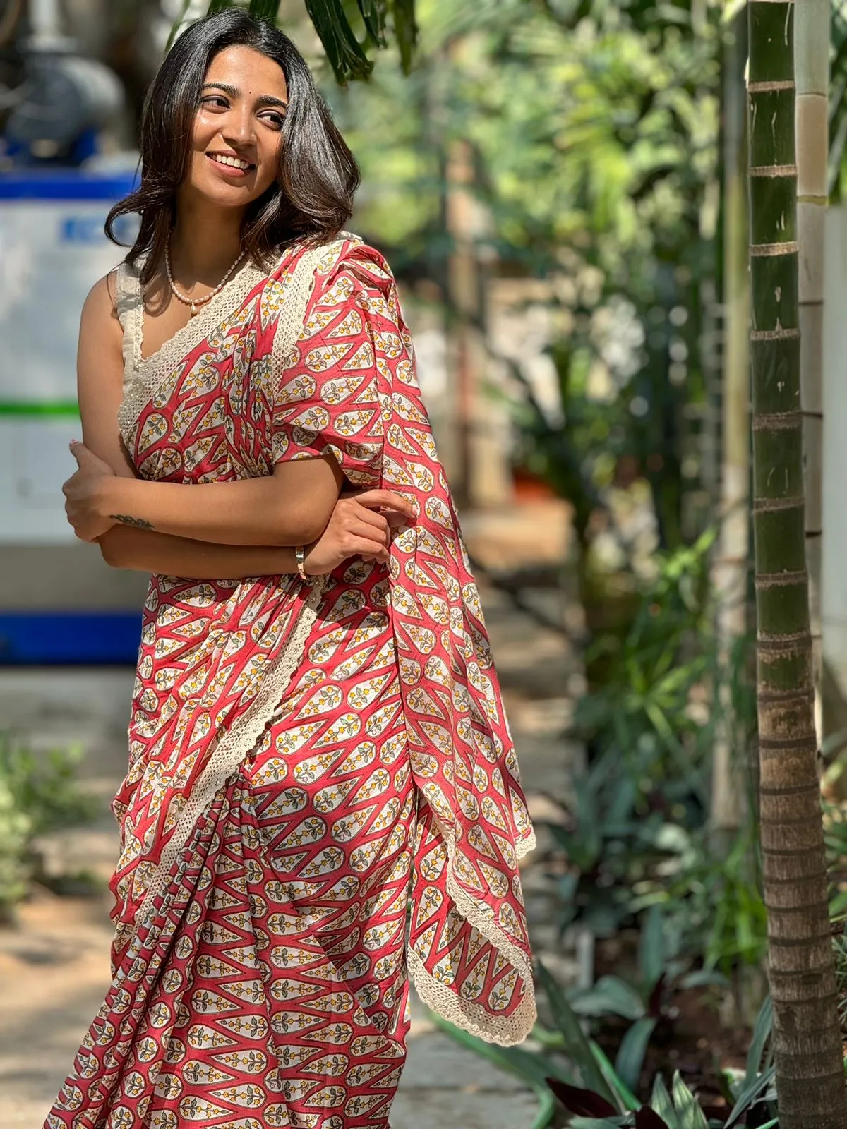 Half white embroidery blouse ( only blouse )