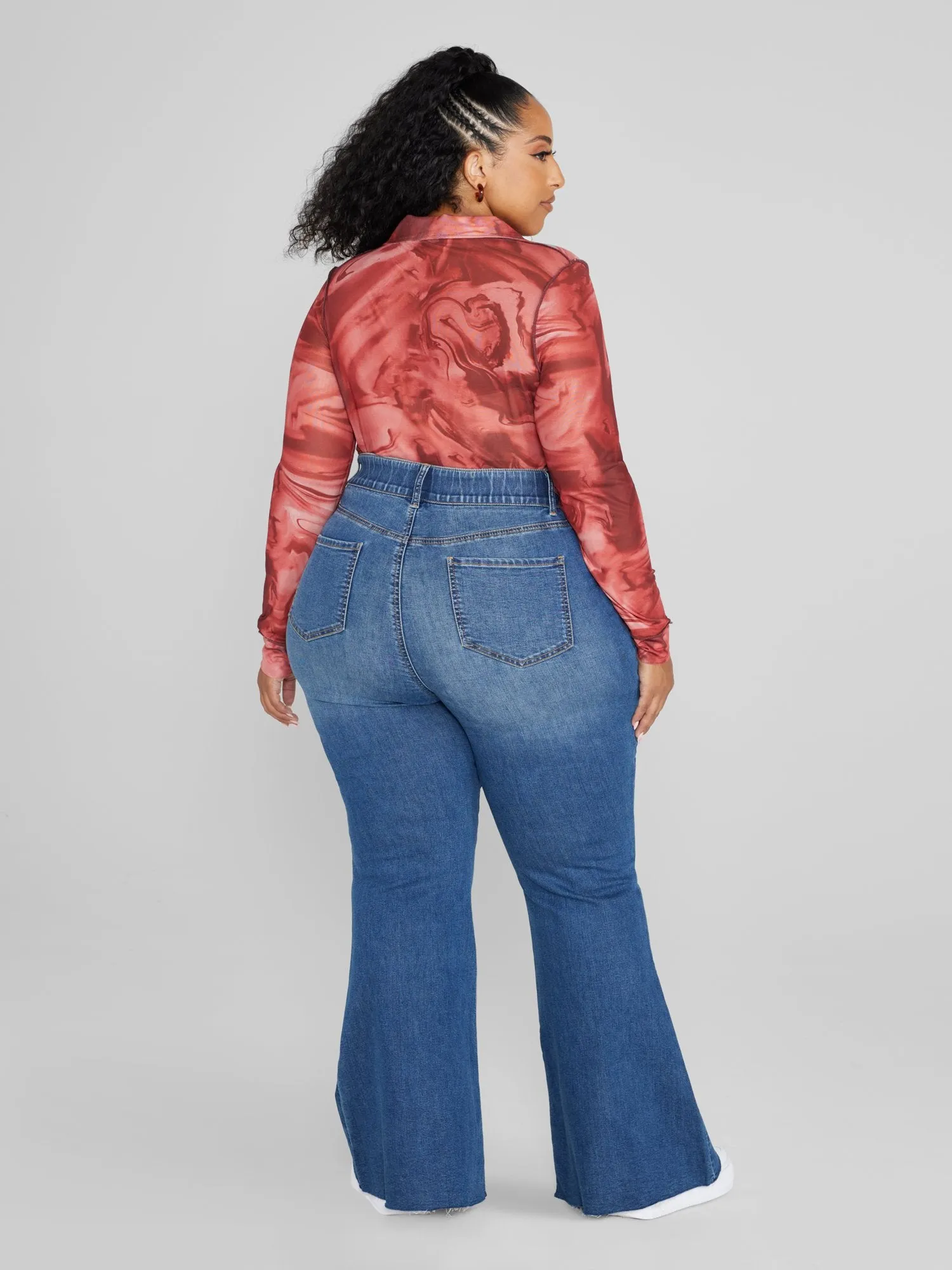 High Rise Curvy Fit Flare Jeans