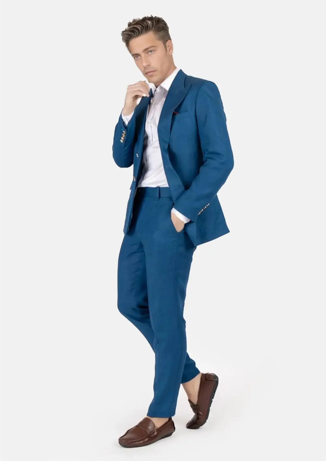 Hudson Marine Blue Linen Suit