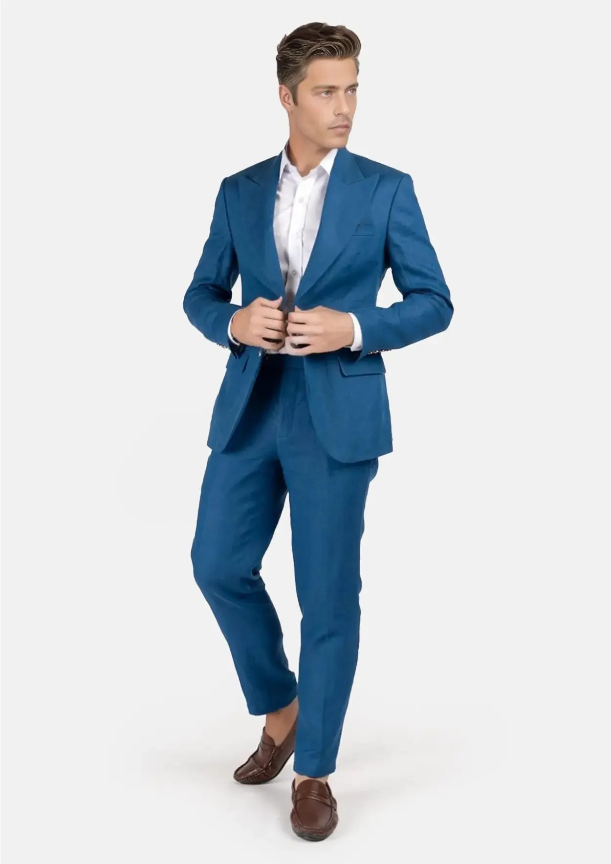 Hudson Marine Blue Linen Suit