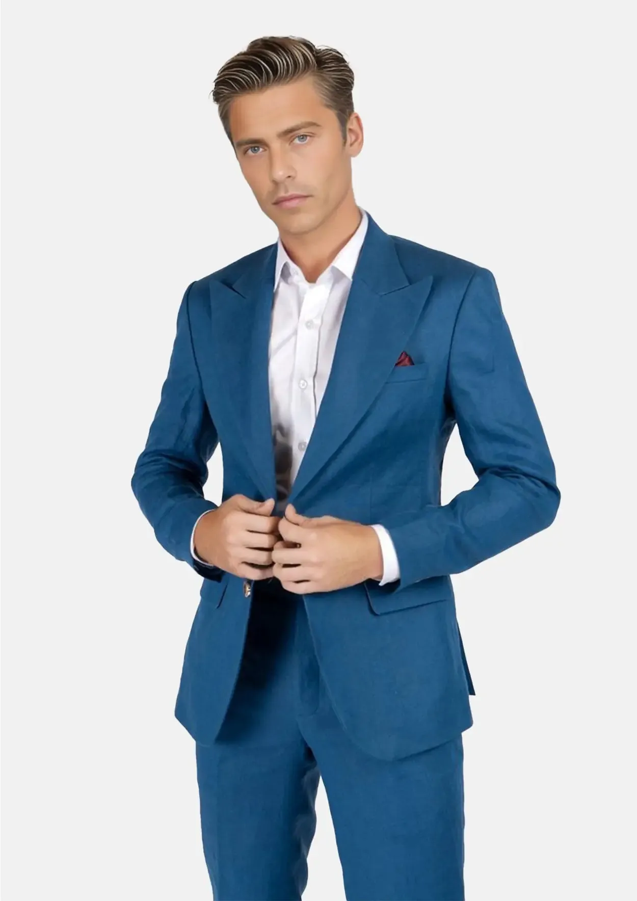 Hudson Marine Blue Linen Suit