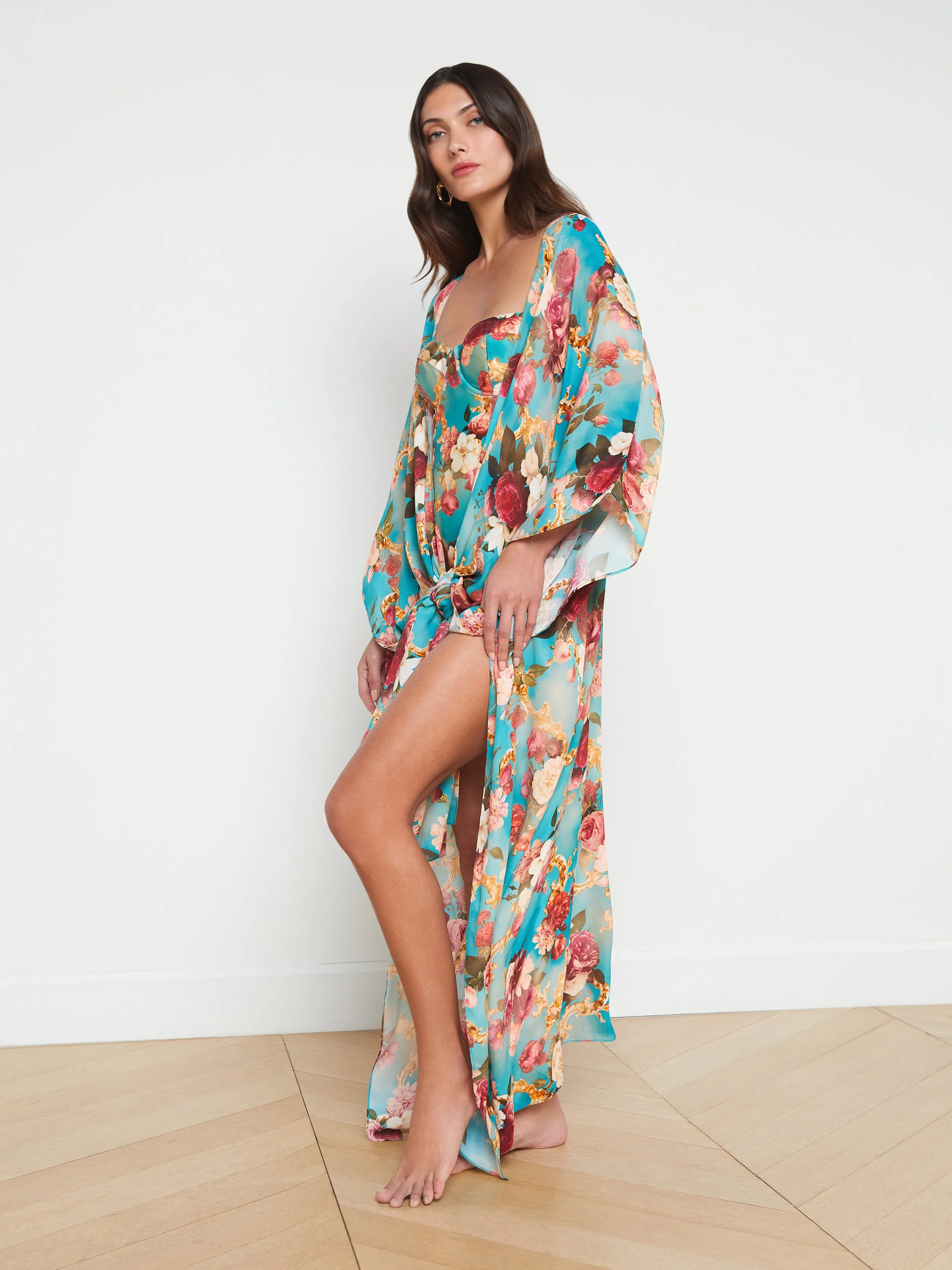 Kara Silk-Blend Kimono Cover-up