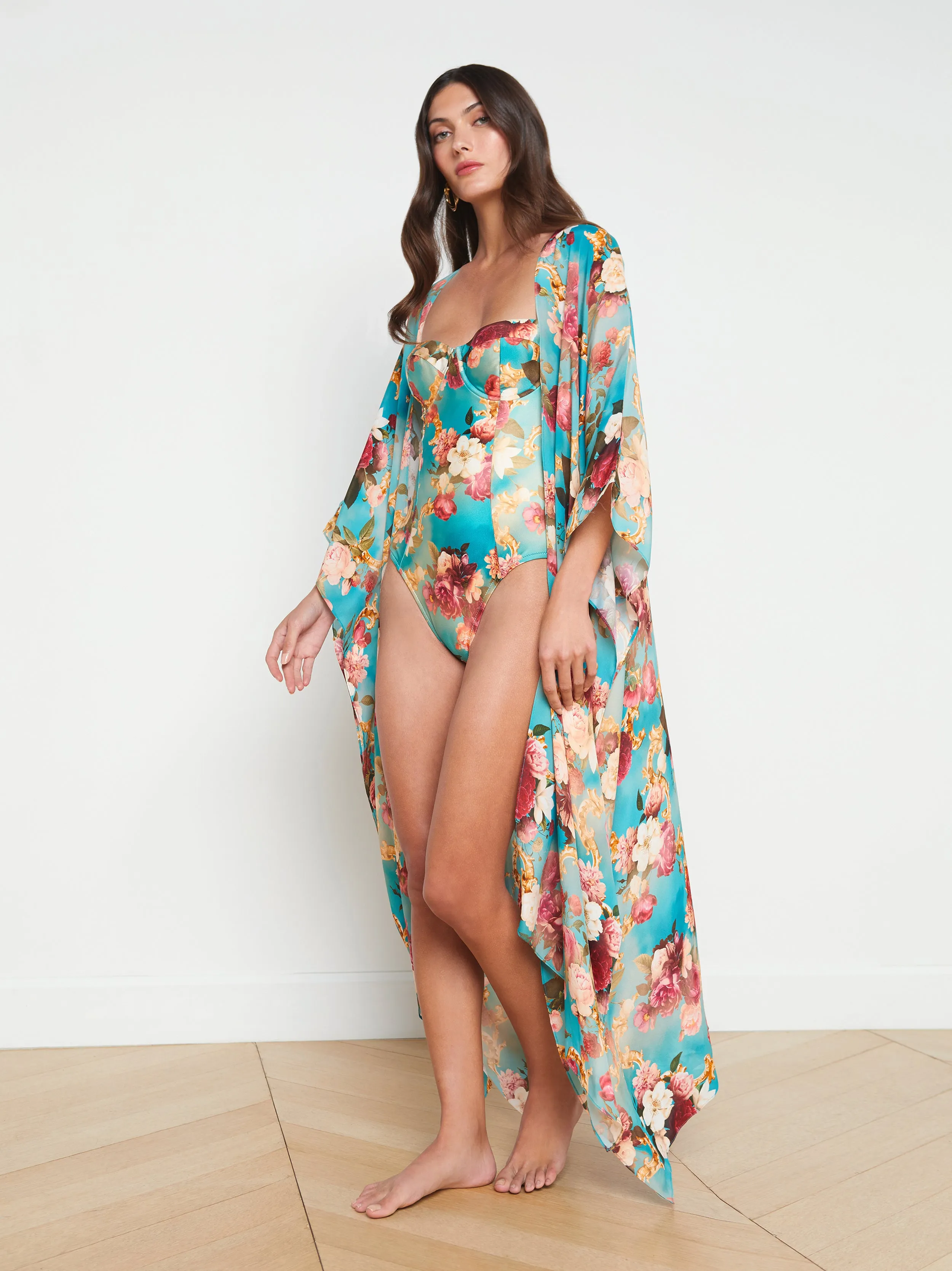 Kara Silk-Blend Kimono Cover-up