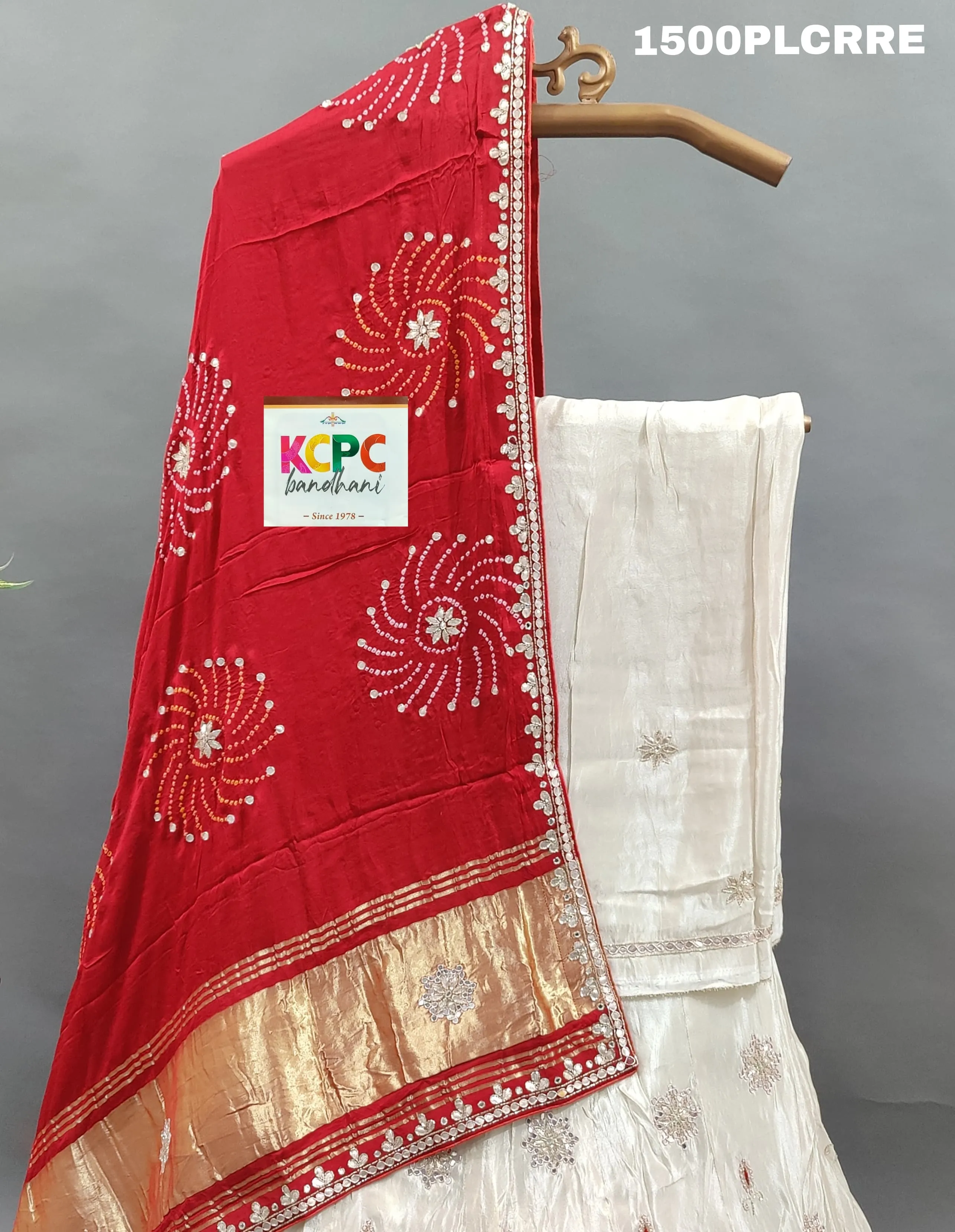 KcPc New Pure upada silk lehenga with pure gaji silk bandhani dupatta zardoji gotapatti work lehenga Set ,MAD