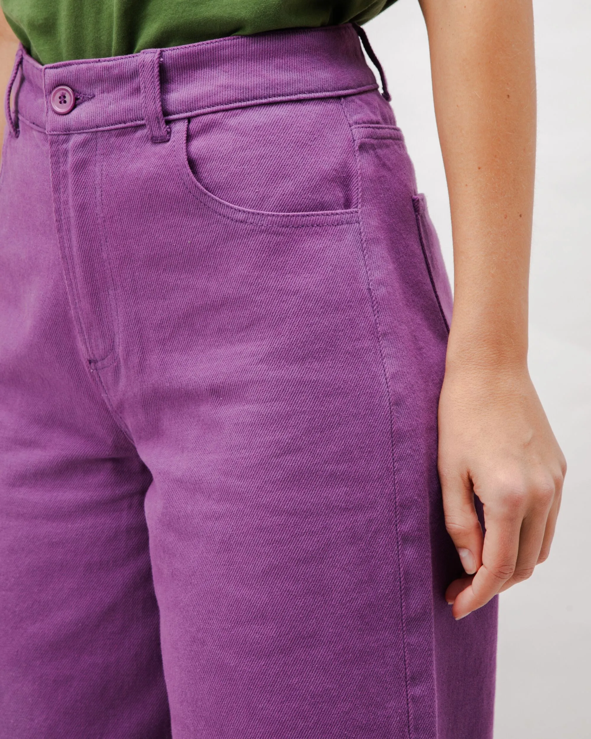 LAST ONE in 36 - Cotton Twill Pants - Orchid