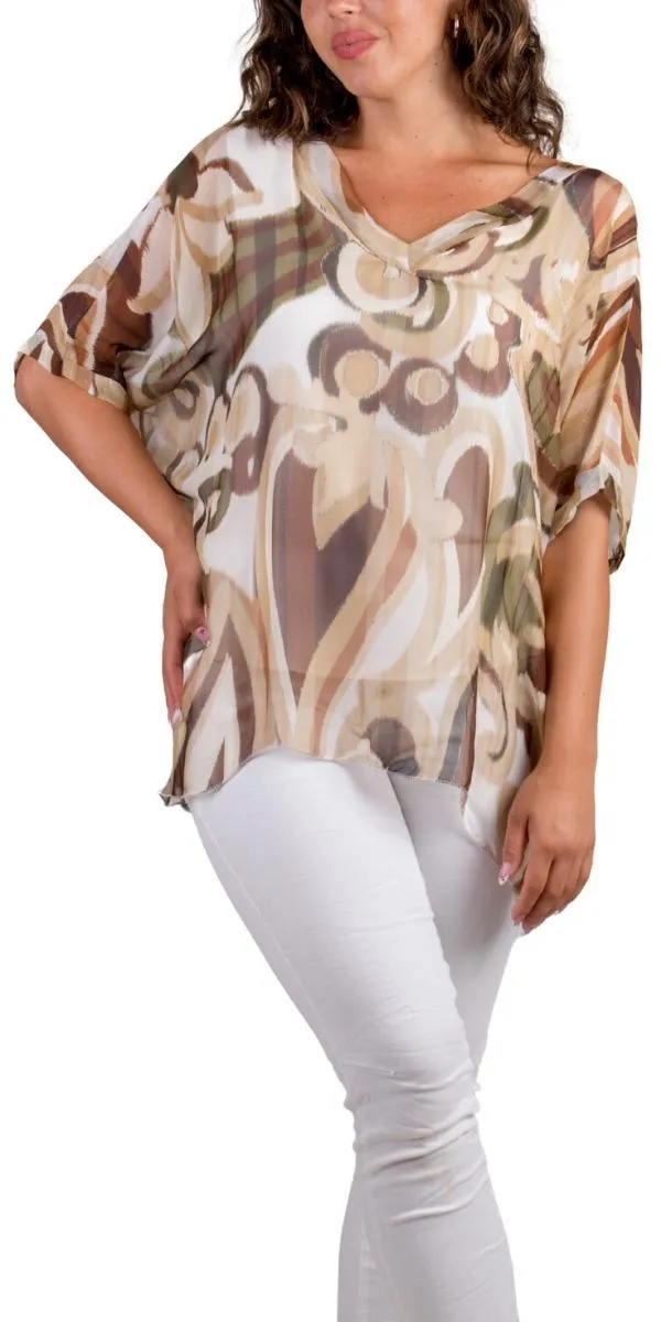 Lizane Swirl Print Blouse