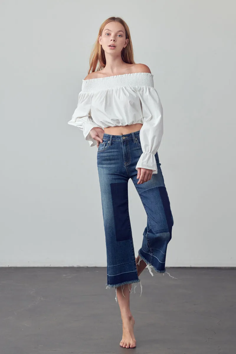 Lori Mid-Rise Crop Flare Jeans