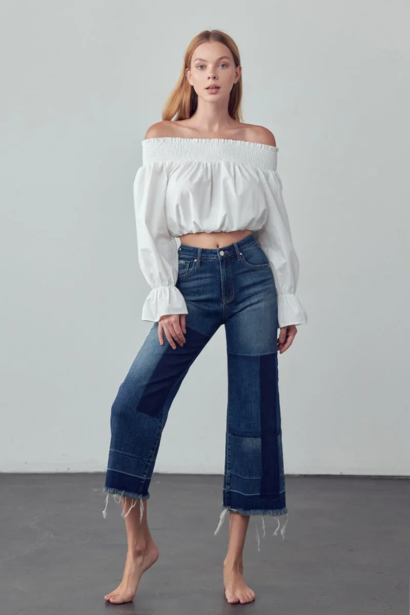 Lori Mid-Rise Crop Flare Jeans