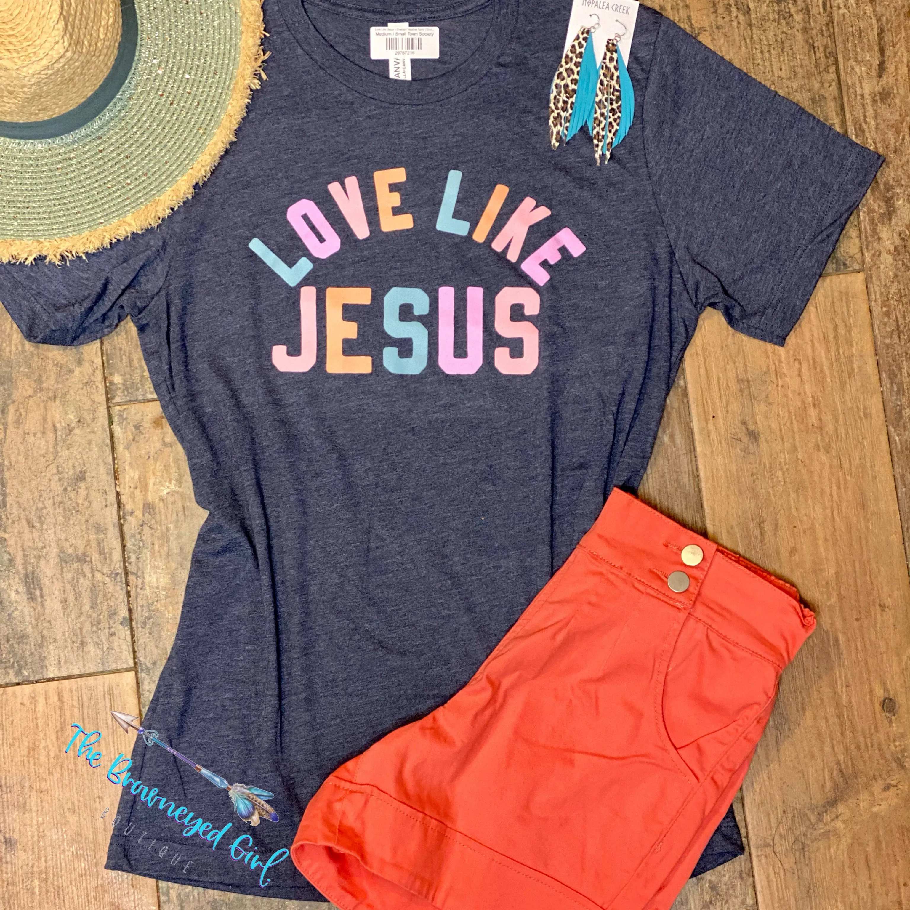 Love Like Jesus Sorbet Graphic Tee/ Heather Navy/ Short Sleeve