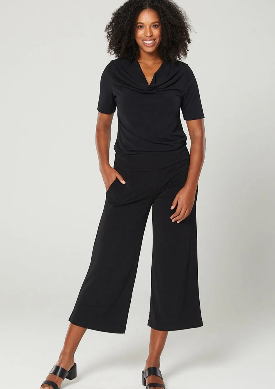 Lundie Jersey Culotte pant in Black