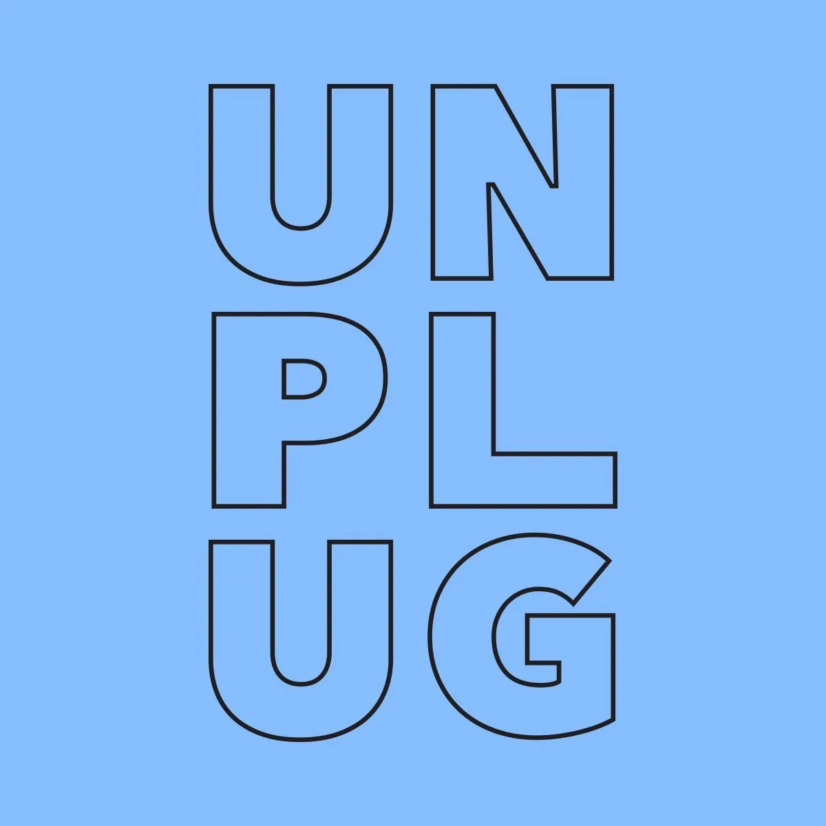 Men's Unplug Graphic Blue Tee