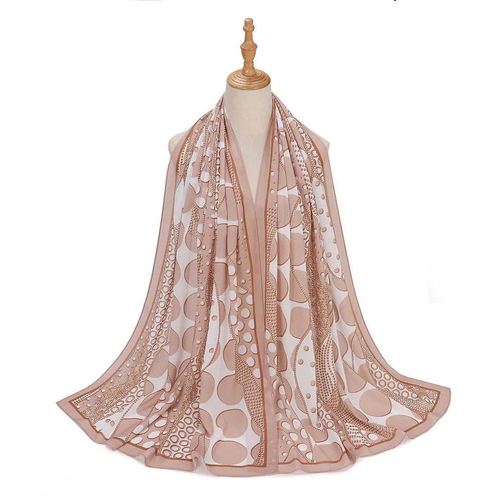 MSL333  New spring and summer pearl chiffon digital printing color scarf New spring and summer pearl chiffon digital printing color scarf