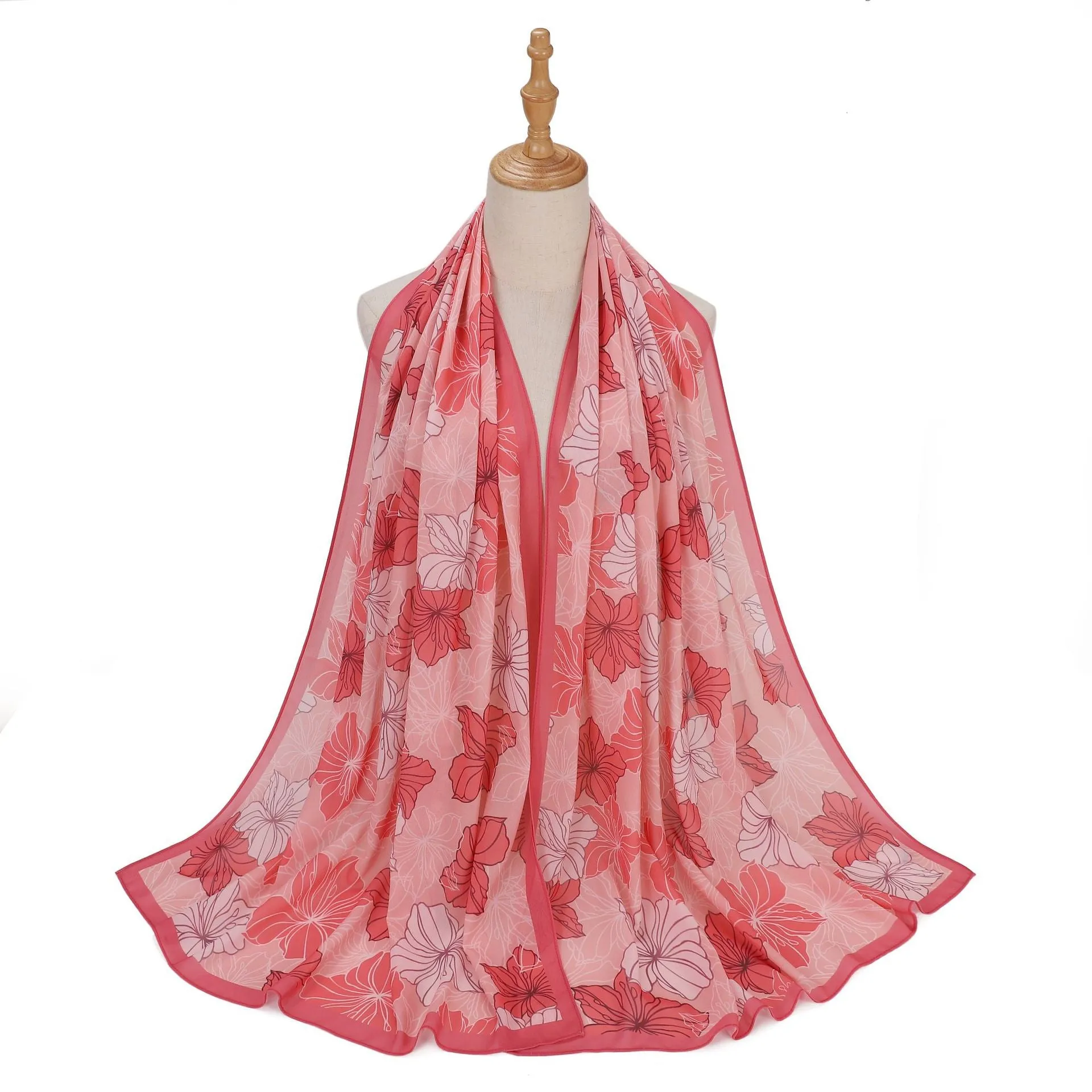 MSL333  New spring and summer pearl chiffon digital printing color scarf New spring and summer pearl chiffon digital printing color scarf