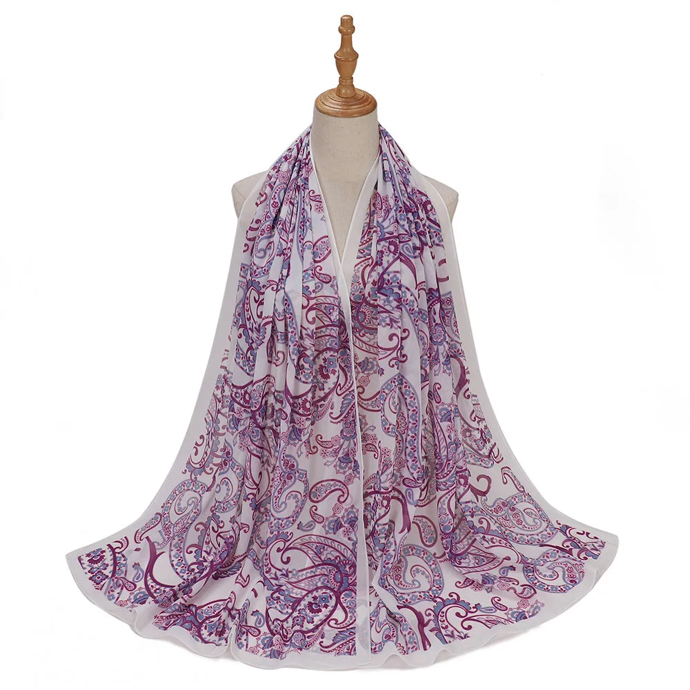 MSL333  New spring and summer pearl chiffon digital printing color scarf New spring and summer pearl chiffon digital printing color scarf