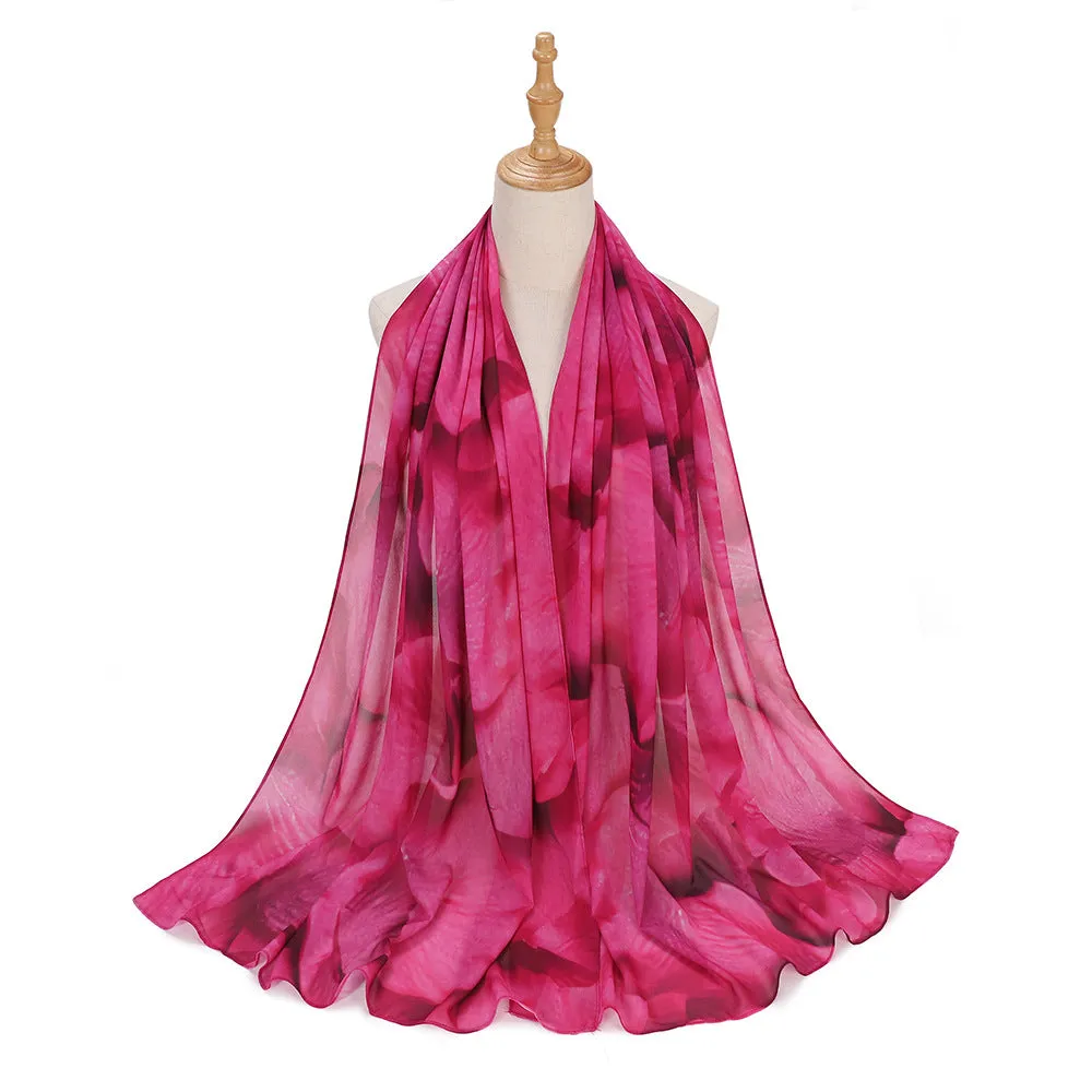 MSL333  New spring and summer pearl chiffon digital printing color scarf New spring and summer pearl chiffon digital printing color scarf