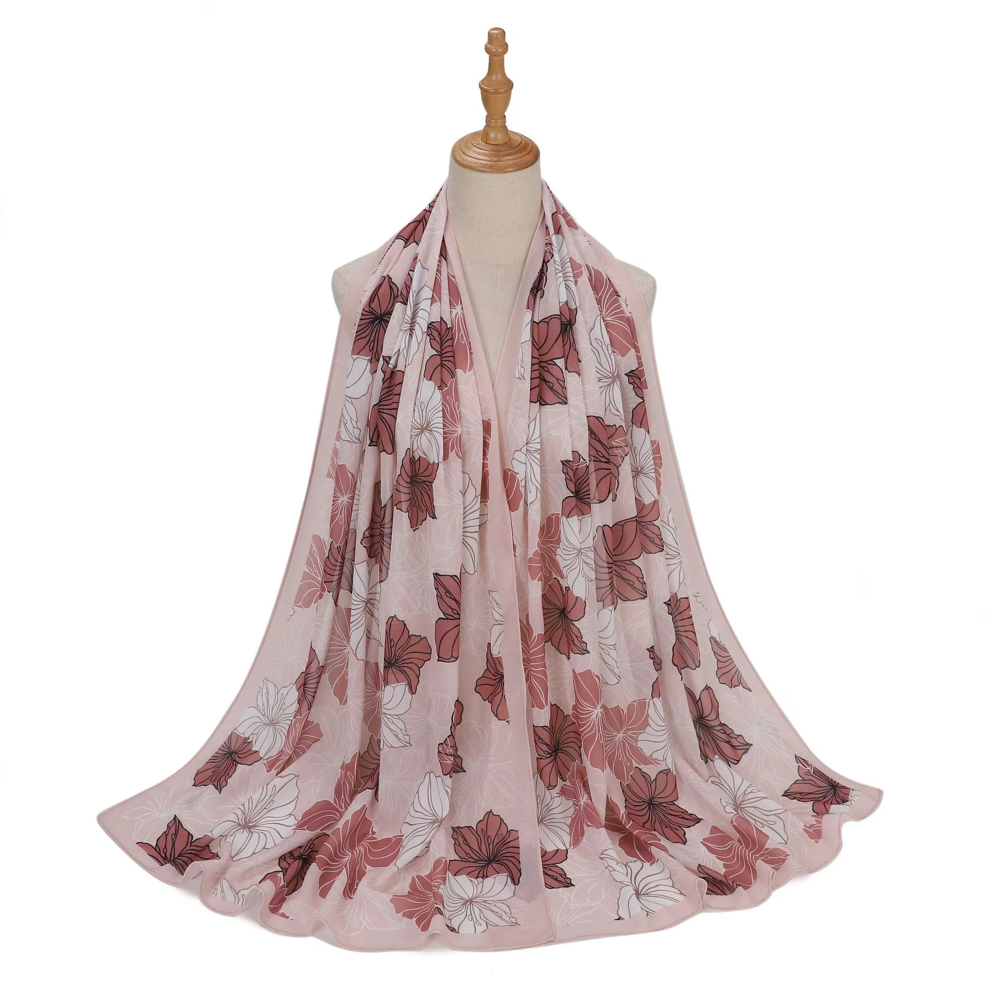 MSL333  New spring and summer pearl chiffon digital printing color scarf New spring and summer pearl chiffon digital printing color scarf