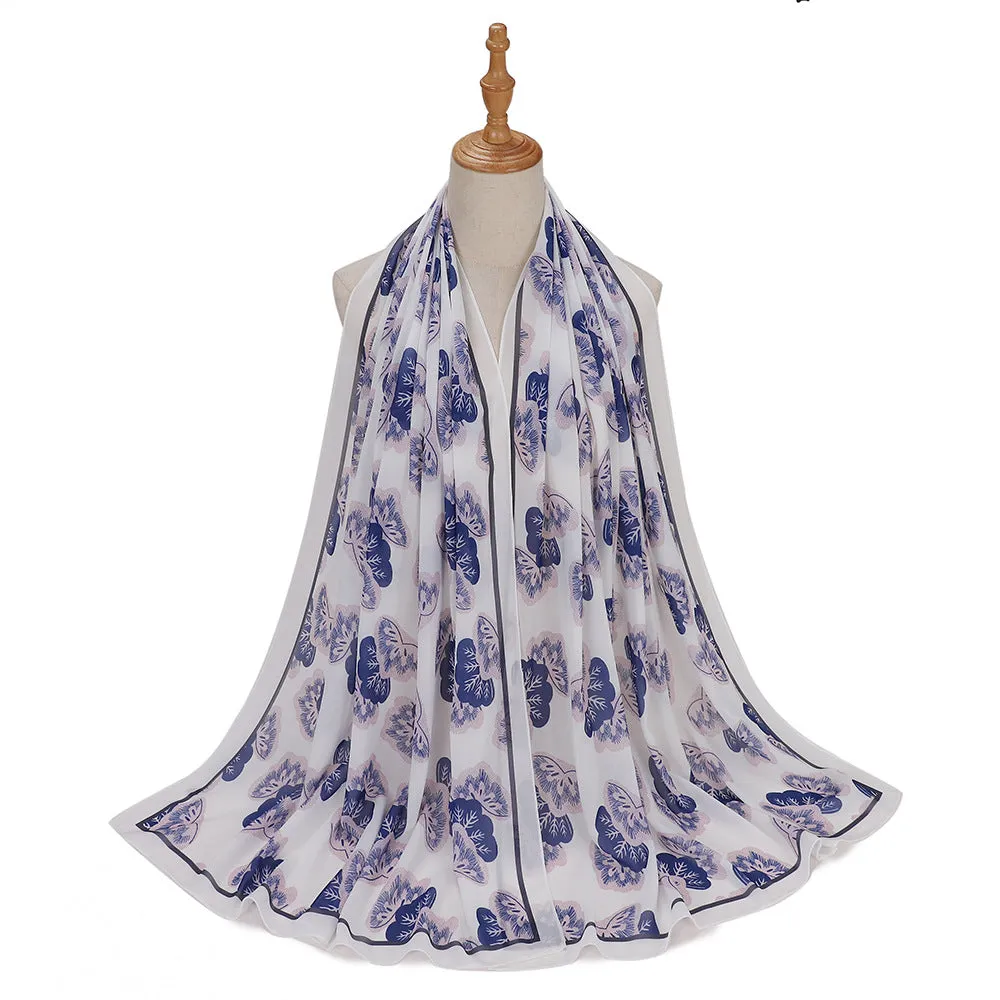 MSL333  New spring and summer pearl chiffon digital printing color scarf New spring and summer pearl chiffon digital printing color scarf