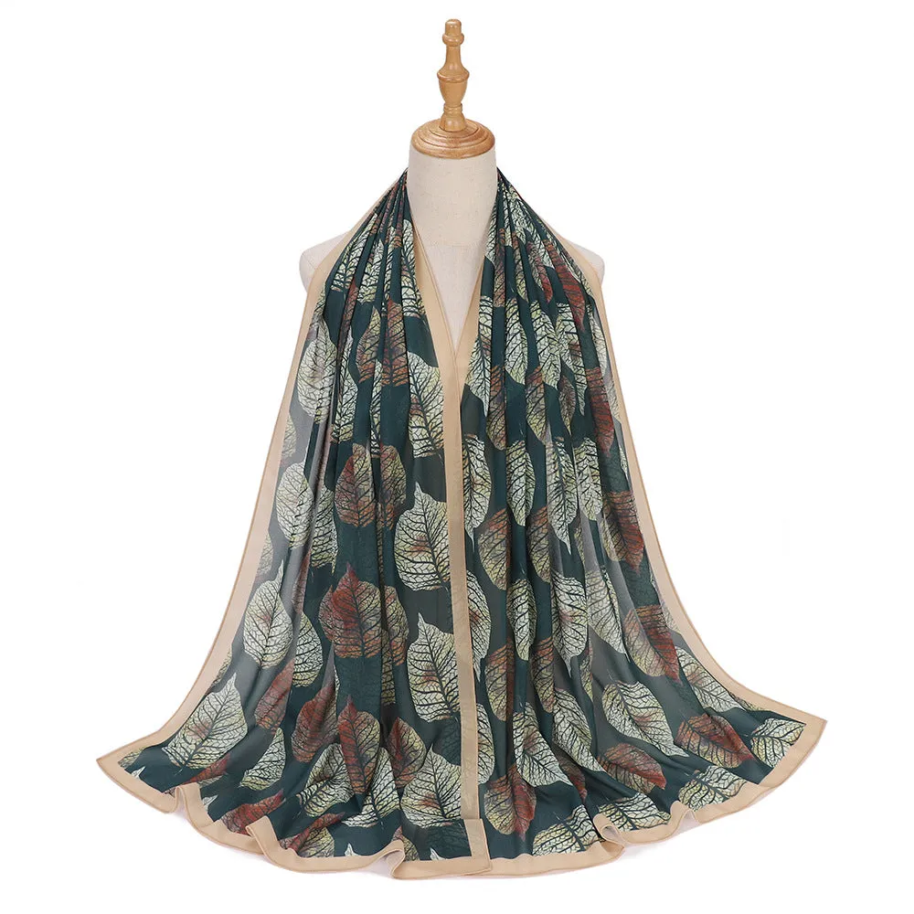 MSL333  New spring and summer pearl chiffon digital printing color scarf New spring and summer pearl chiffon digital printing color scarf