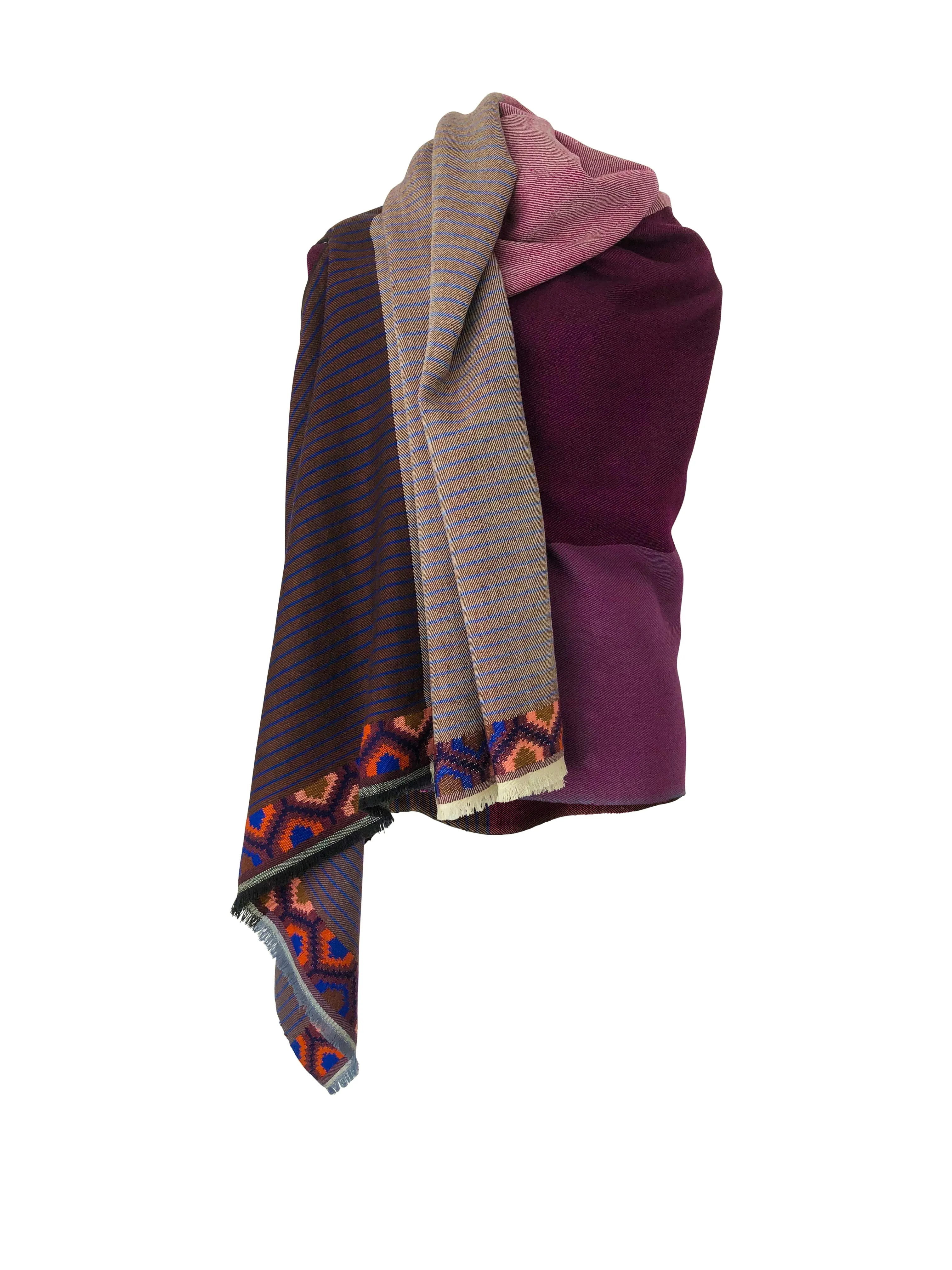 NEW! JULAHAS  Light Wool Cape Fusion Plum