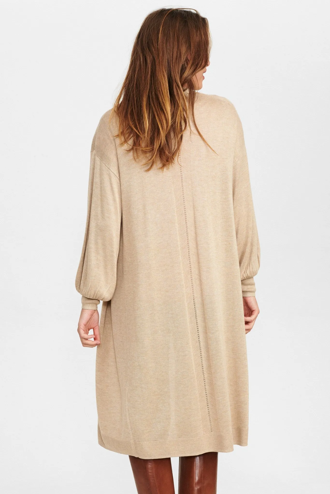 NUBIA LONG CARDIGAN - NOOS - Sesame Melange