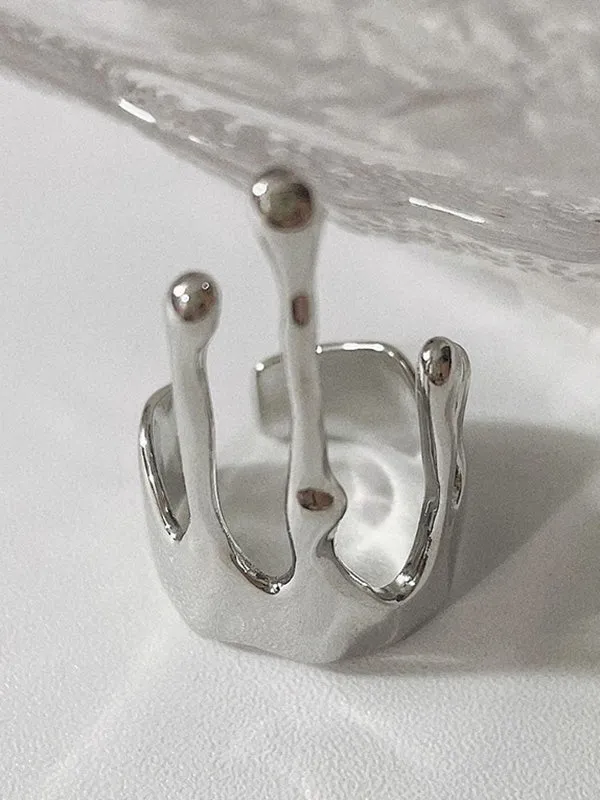 Original Stylish Normcore Adjustable Water Drop Crown Ring