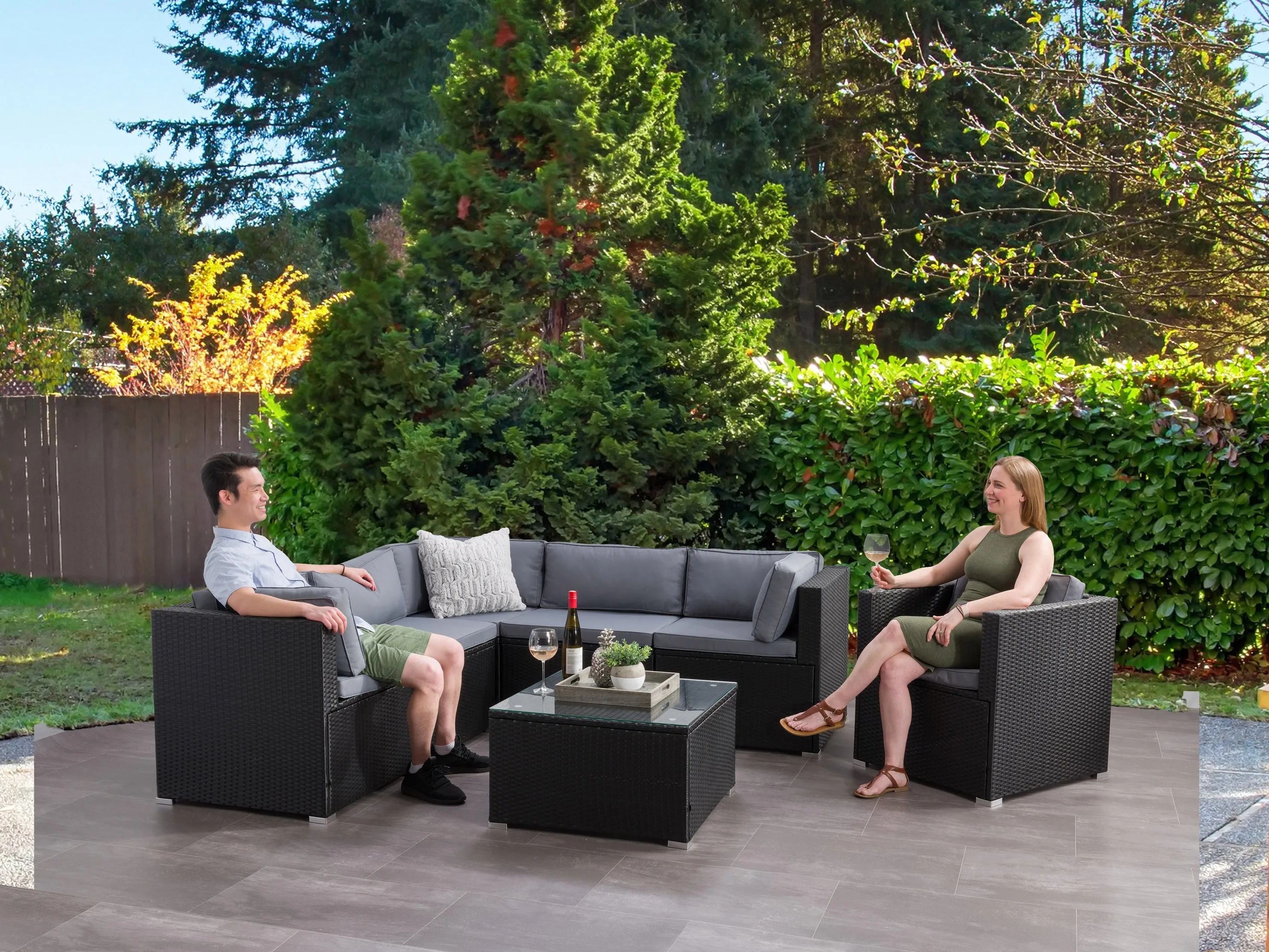 Outdoor Sectional Set, 7pc