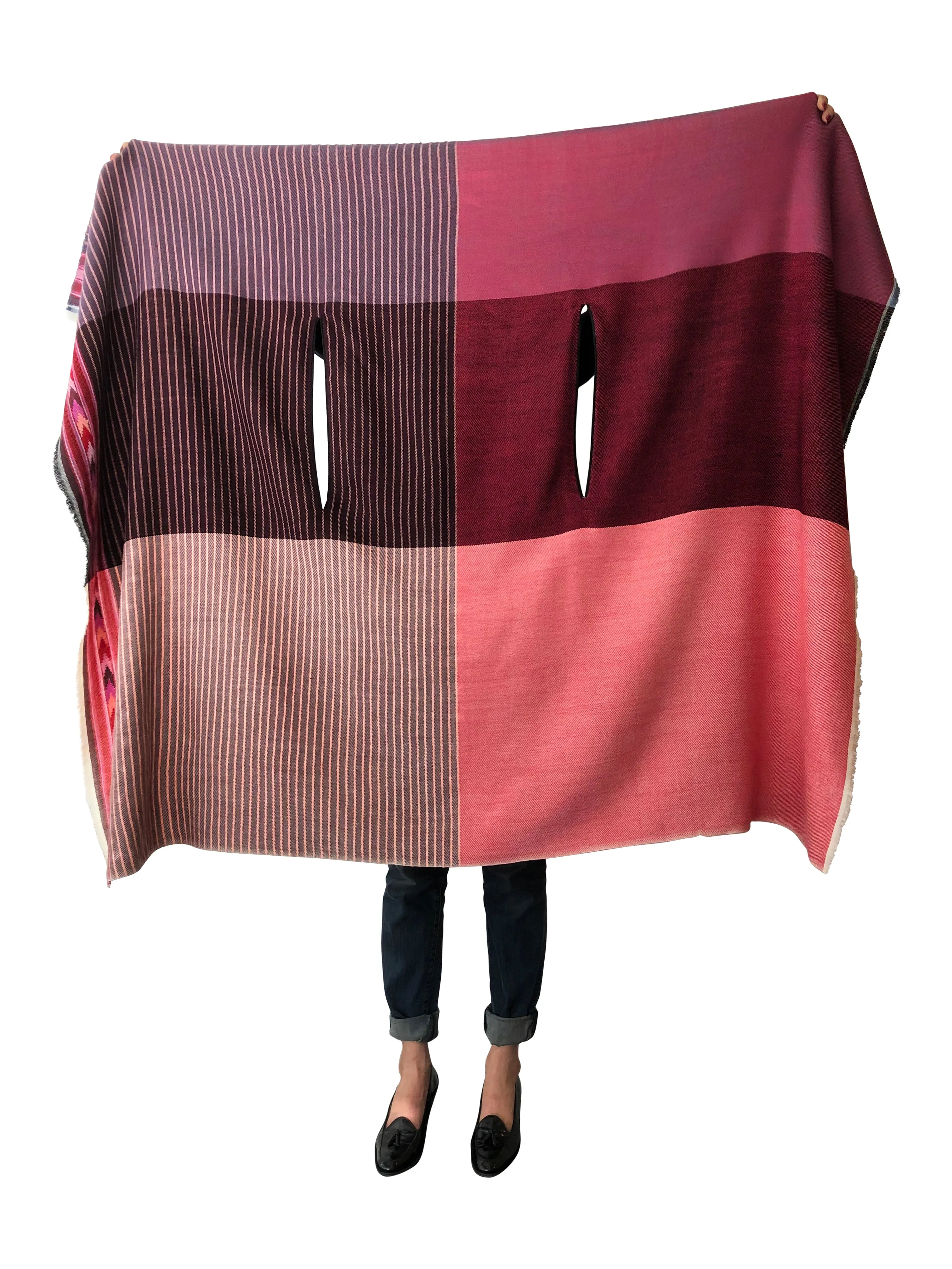 PETITE Light Wool Cape Fusion Red