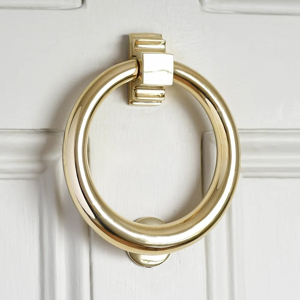 Polished Brass Hoop Door Knocker - Large