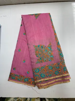 Purple Dude chanderi saree with blouse