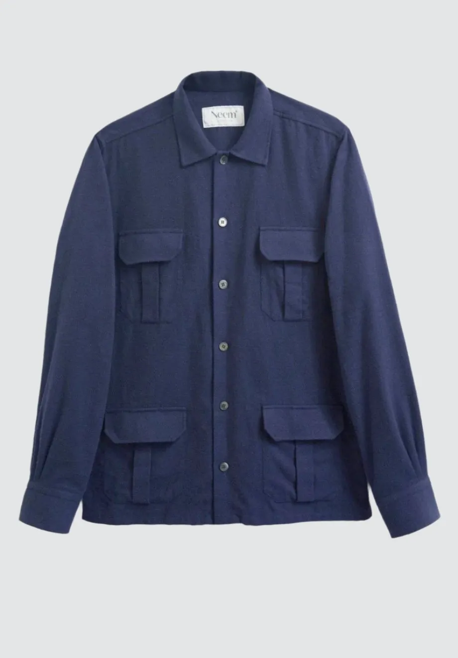 Recycled Italian | Navy Flannel Over-Shirt