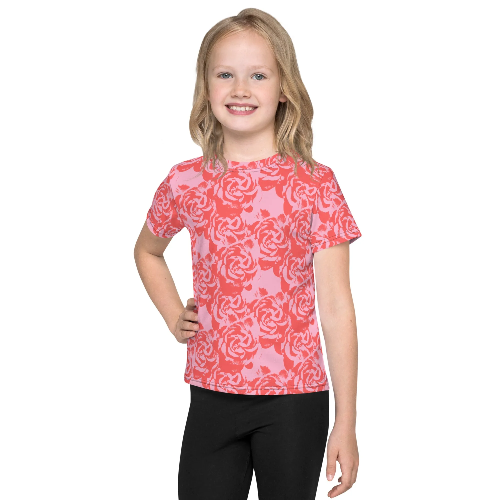 Red Rose Kids Pink crew neck t-shirt