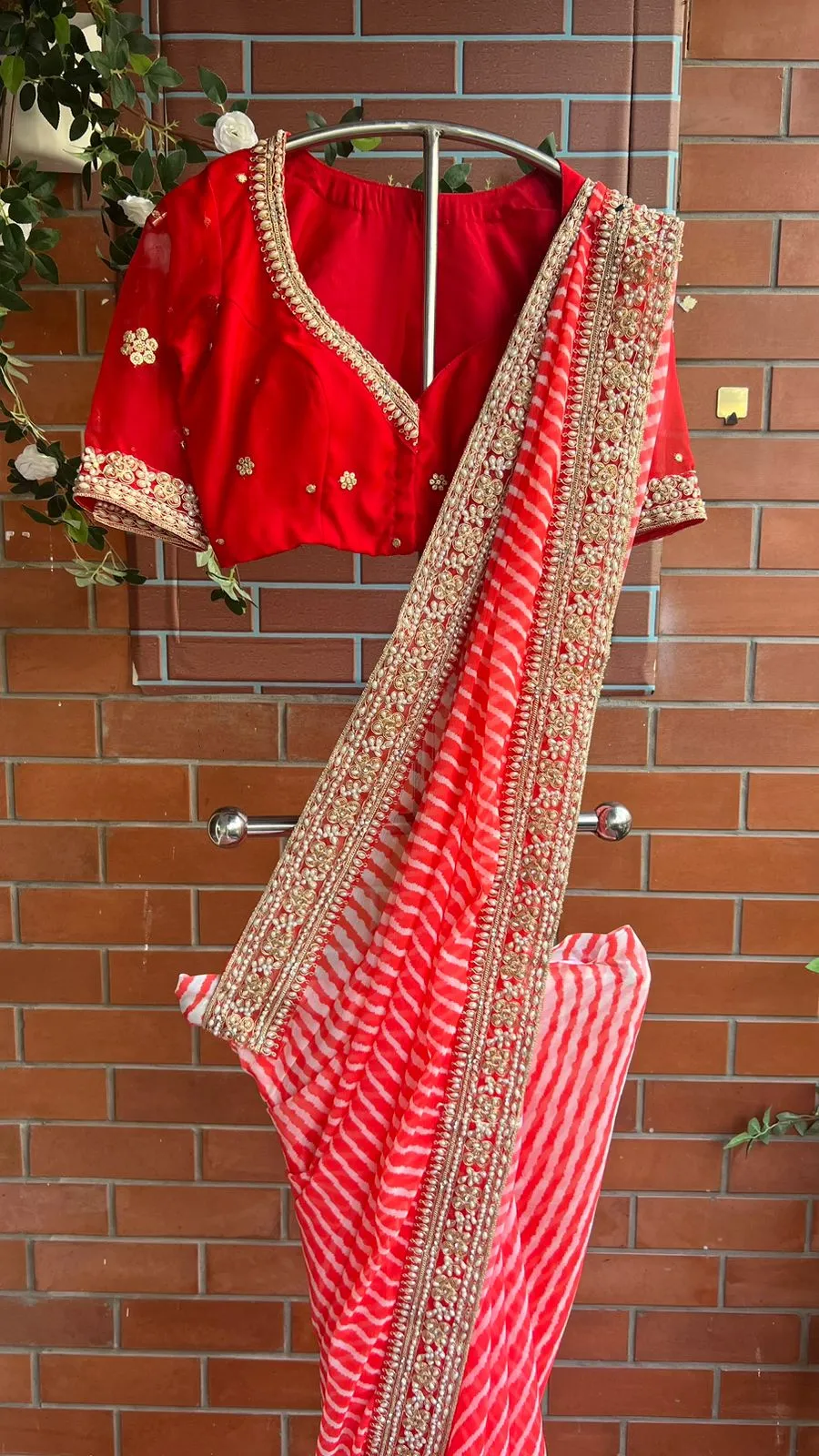 Reddish silk handwork blouse ( only blouse )