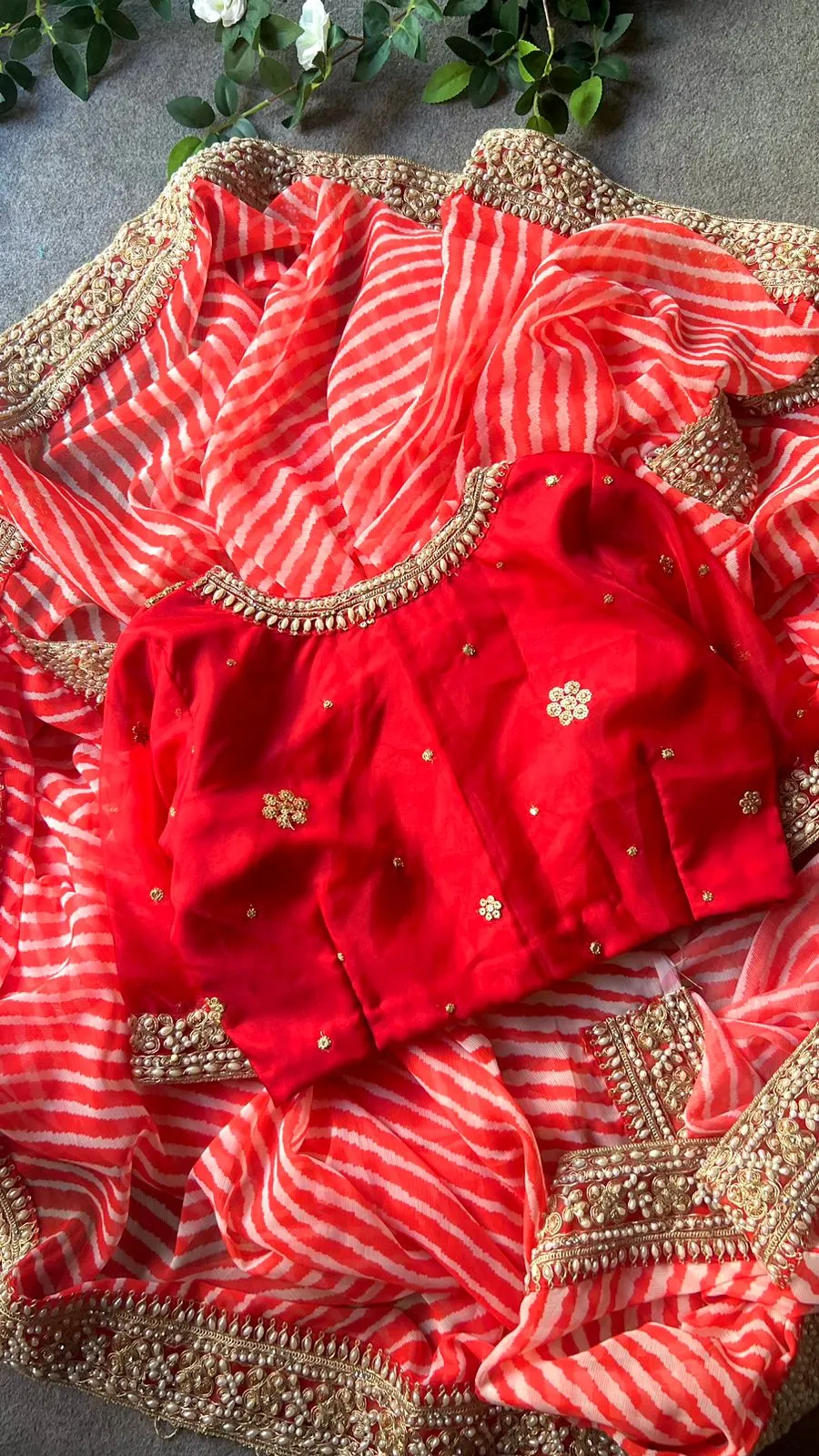 Reddish silk handwork blouse ( only blouse )