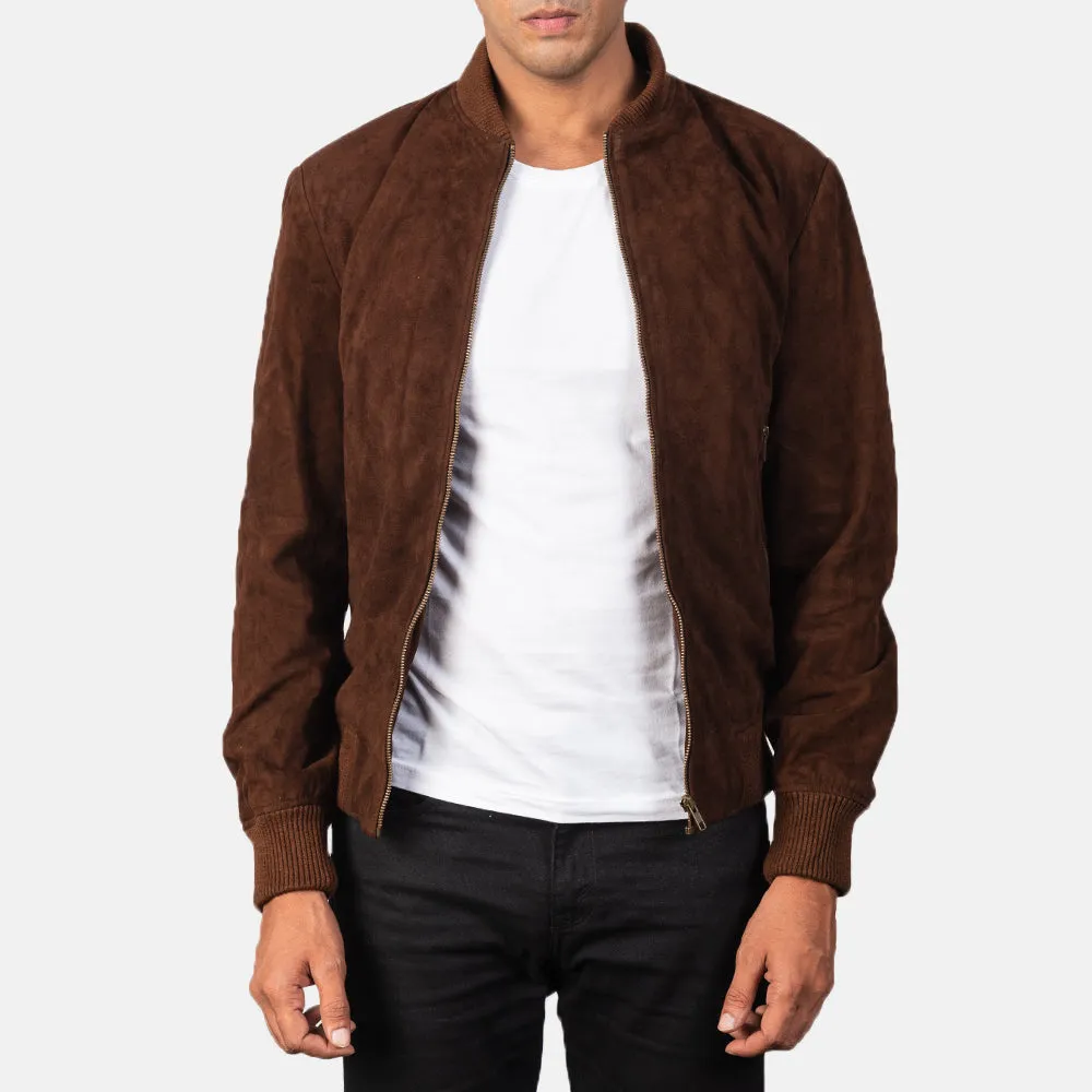 Shane Mocha Suede Bomber Jacket