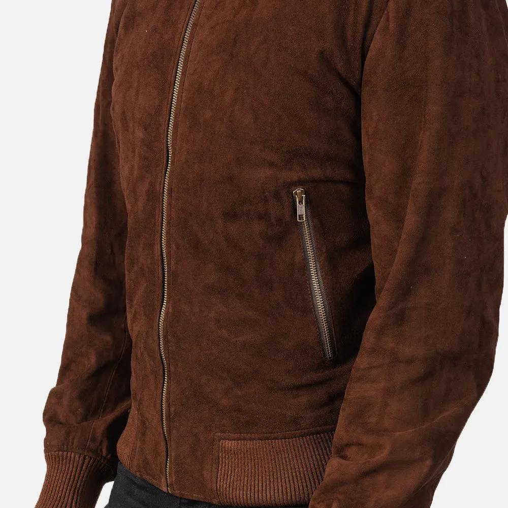 Shane Mocha Suede Bomber Jacket