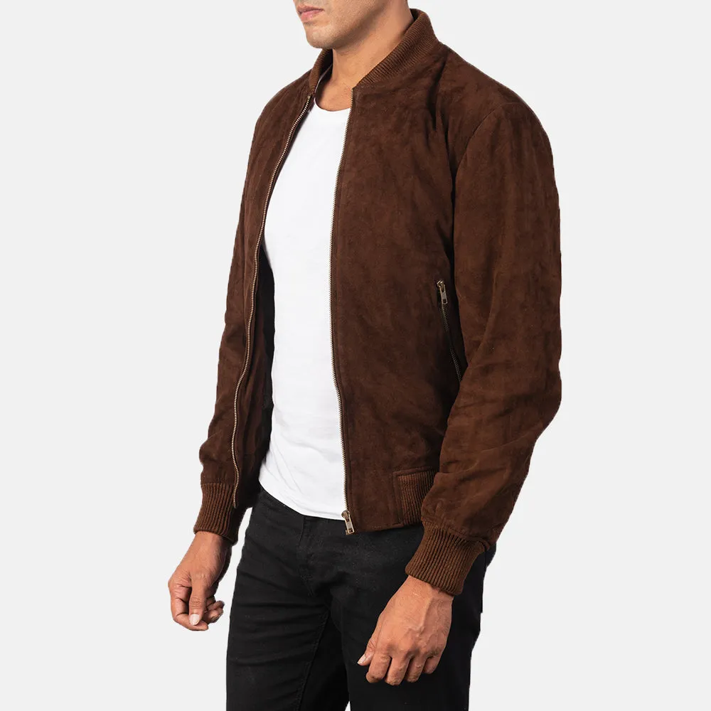 Shane Mocha Suede Bomber Jacket