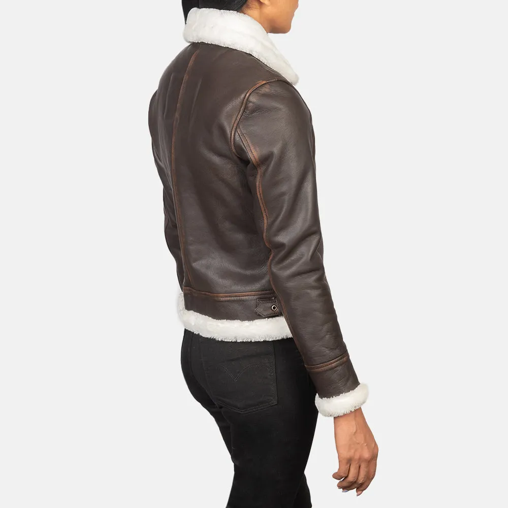 Sherilyn B-3 Brown Leather Bomber Jacket